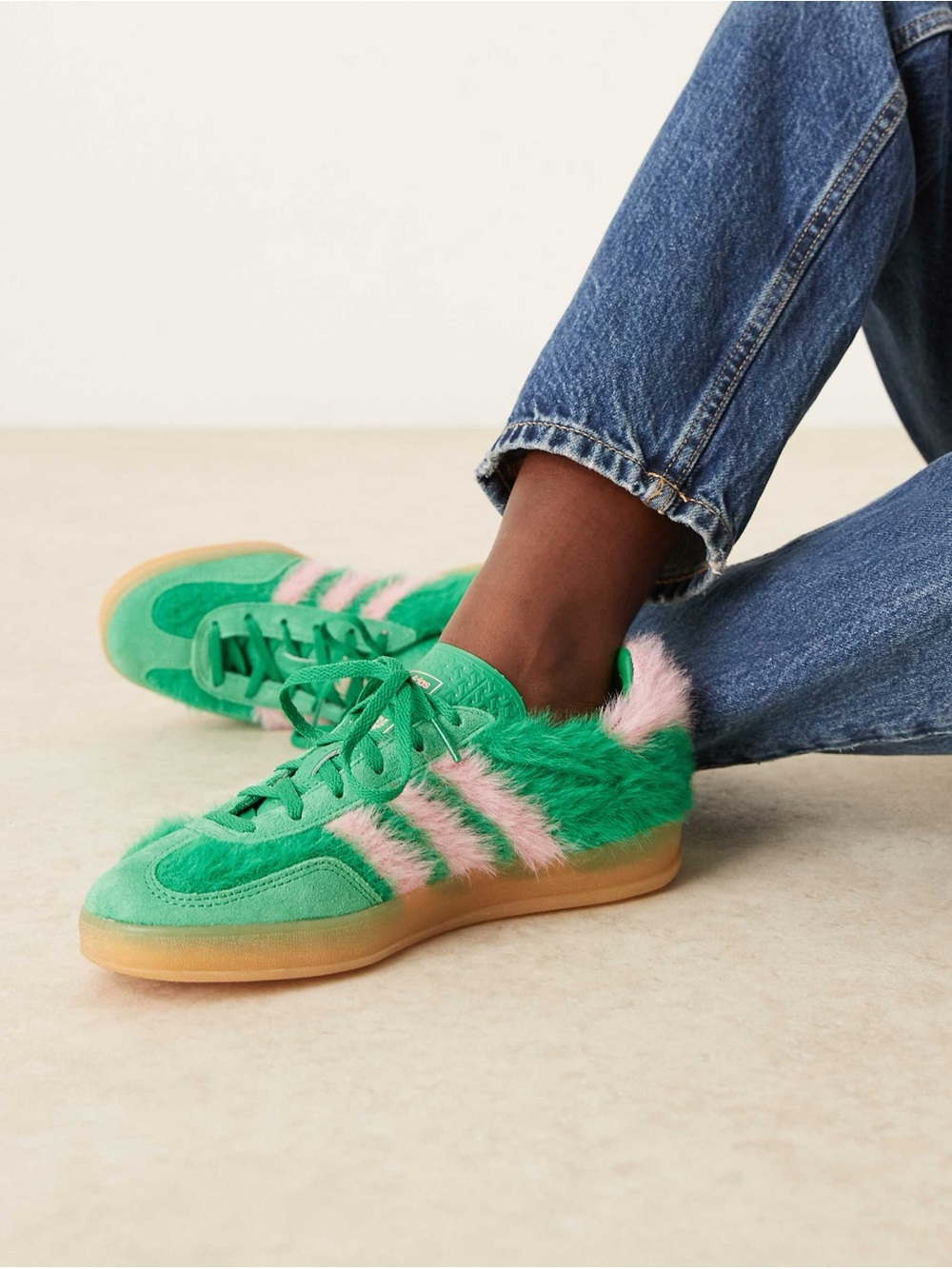💚💗 adidas Originals Gazelle Indoor sneakers in fluffy green and pink 💚💗
